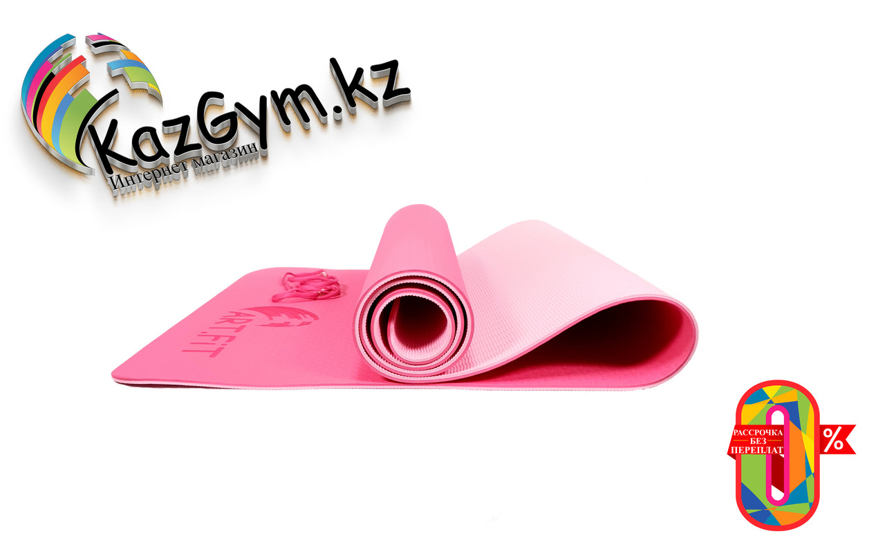 Коврики для йоги ART.FiT (61х183х0.6 см) TPE, с чехлом, цвета в ассортименте розово-розовый
