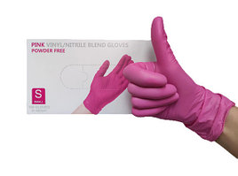 Перчатки S 100шт винило-нитрил Blend Gloves розовые