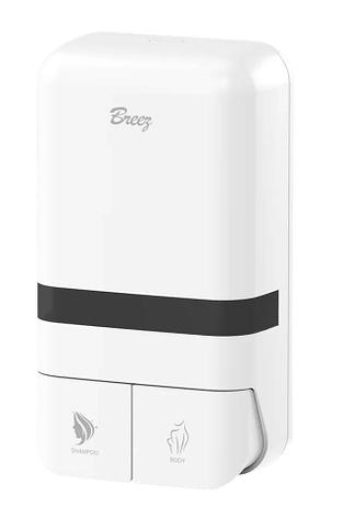 Настенный дозатор для душевых Breez S-8186 белый (350мл. x2), фото 1