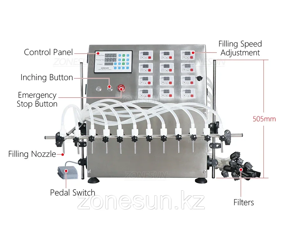 Заказать ZONESUN полуавтоматическая диафрагменная помпа с 12 головками ...