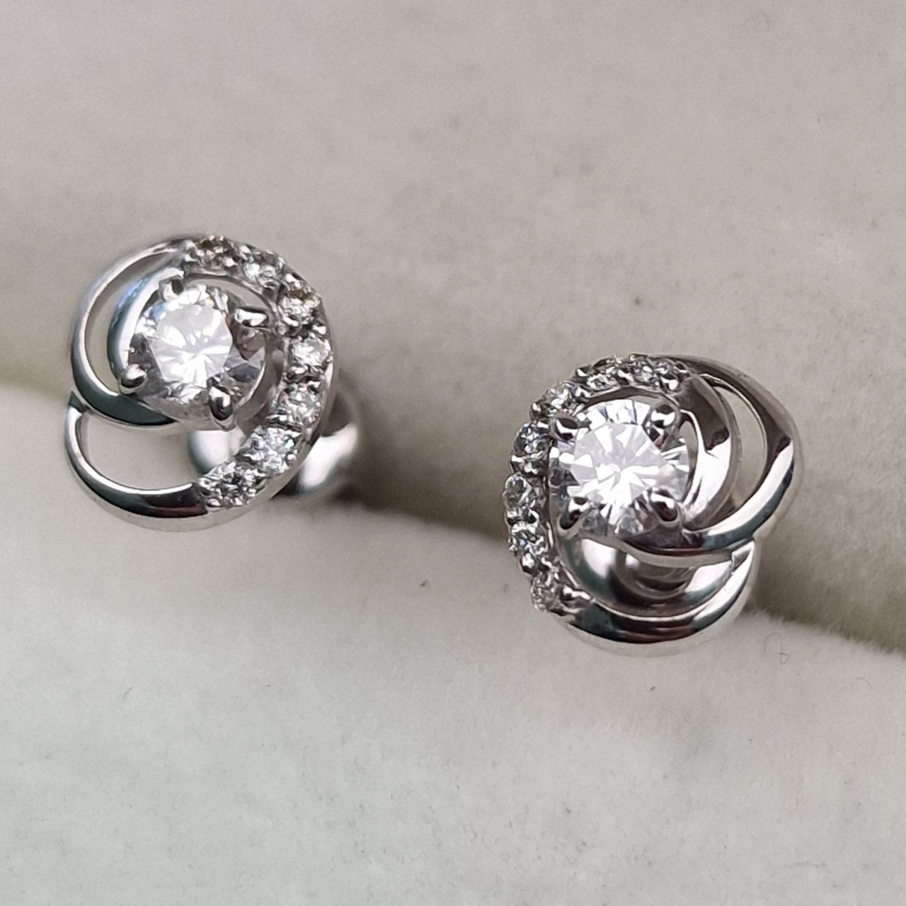 Золотые серьги с бриллиантами 0.287Ct VS2/G, VG-Cut
