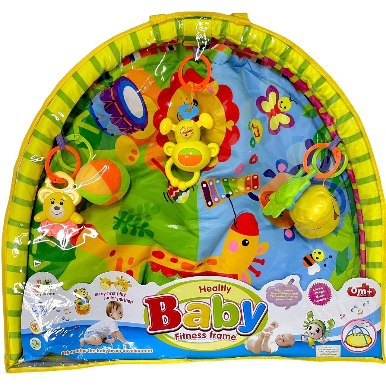 518-15 Healthy baby детский кофрик с дугой ЖИРАФ +погремушки 60*53см
