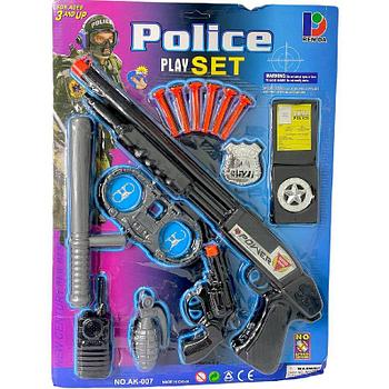 AK-007 Police set полицейский набор 9 предм на картонке 52*38см