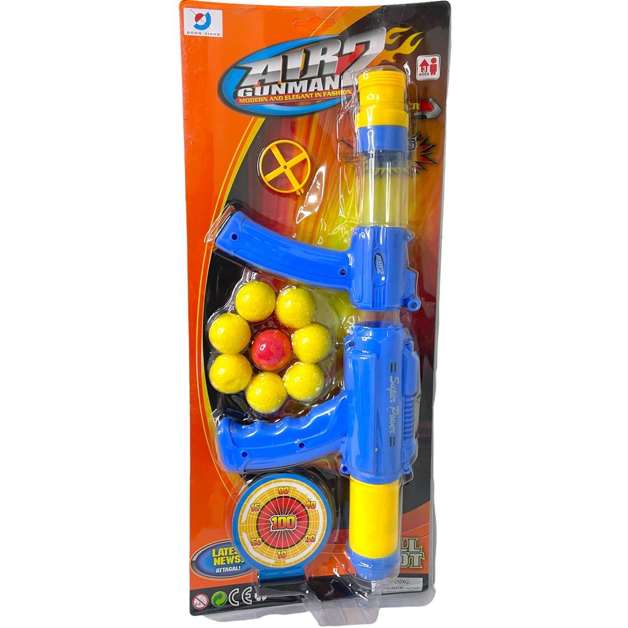 046C Airgun man 2 бластер с мягкими шариками,мишень на картоне 50*21см