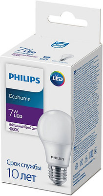 Лампа PHILIPS EcohomeLED Bulb 7W 540lm E27 840