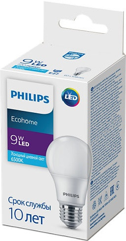 Лампа PHILLIPS EcohomeLED Bulb 9W 720lm E27 865