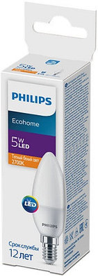 Лампа PHILLIPS EcohomeLED Candle 5W 500lm E14827B35
