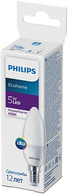 Лампа PHILLIPS EcohomeLED Candle 5W 500lm E14840B35