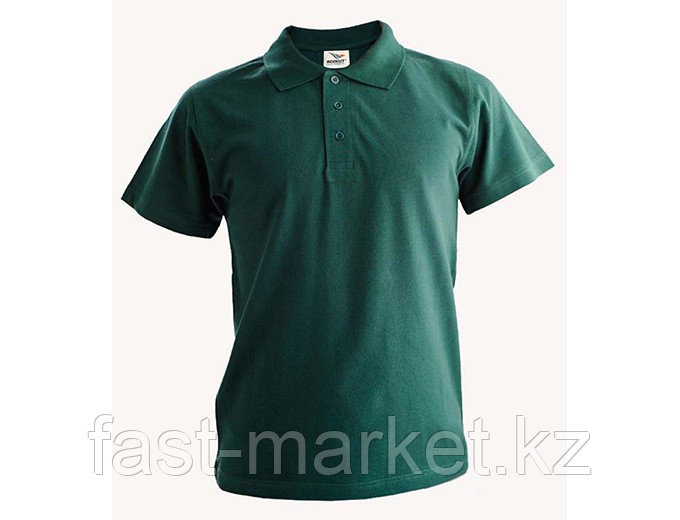 Рубашка поло, 200гр, 100% хлопок Темно-зеленый