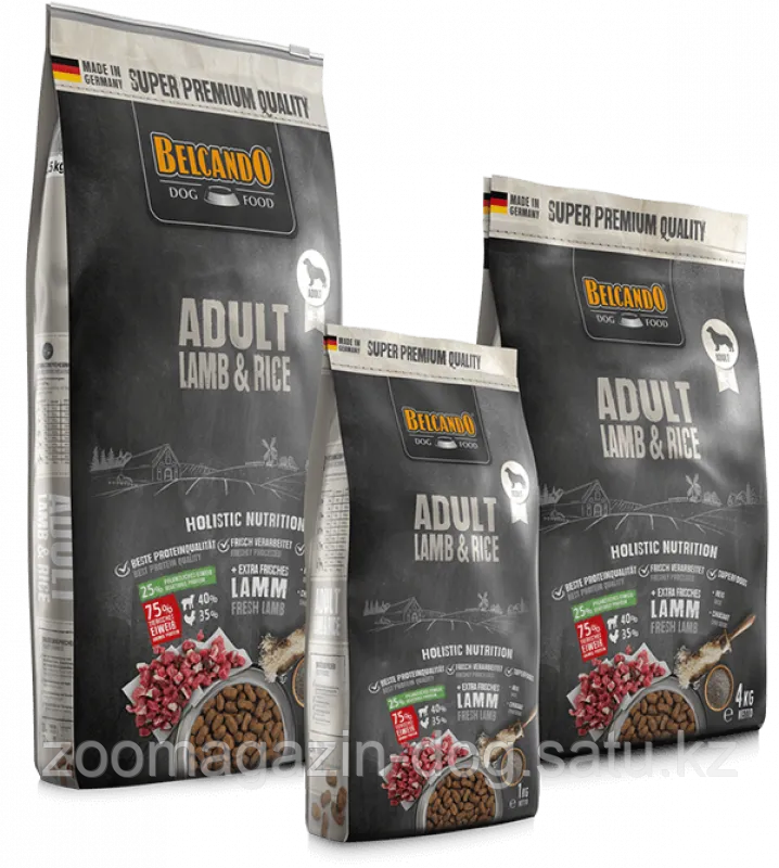 BELCANDO ADULT LAMB&RISE, Белькандо Адалт ягненок, гипоаллергенный корм для собак, уп.4 кг