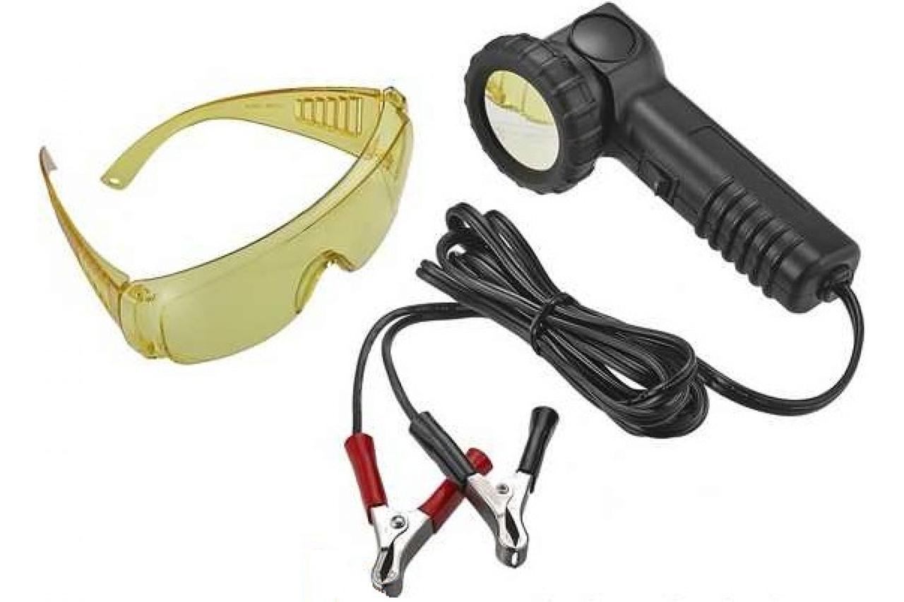 Набор для выявления утечек хладагента (ультрафиолетовый фонарь 12V,очки) (2пр.) 902G10
