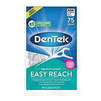 DenTek (Зубочистки) (75 штук) Complete Clean Easy Reach (даже для труднодоступных коренных зубов)
