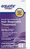 Equate Minoxidil 2% (Миноксидил 2%) для восстановления роста волос женщин (3 флакона по 60 мл)