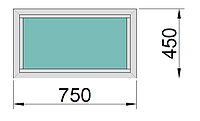Окна алюминиевые глухие 750*450
