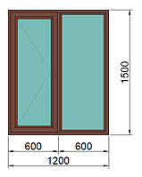 Окна алюминиевые в дом 1200*1500