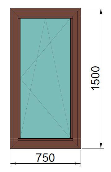 Окна алюминиевые стандартные 750*1500 - фото 1 - id-p102063867
