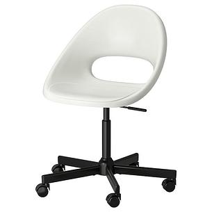 Рабочий стул ЛОБЕРГЕТ / МАЛЬСКЭР, белый/черный ИКЕА, IKEA, фото 2