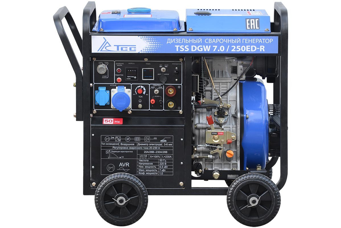 Инверторный дизельный сварочный генератор TSS DGW 7.0/250ED-R - фото 2 - id-p62098700