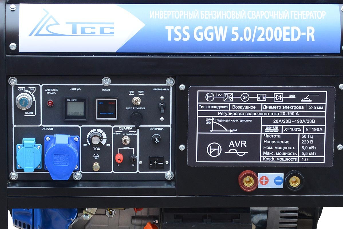 TSS GGW 5.0/200D-R инверторлы бензинді дәнекерлеу генераторы - фото 4 - id-p102066937