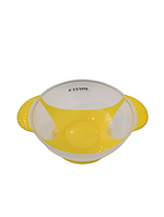 Чаша (пластик) для краски на присоске, Ø12,5см (прозрачная, цвет присоски - жёлтый)