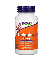 Now Foods Убихинол, 100 мг, 60 мягких таблеток