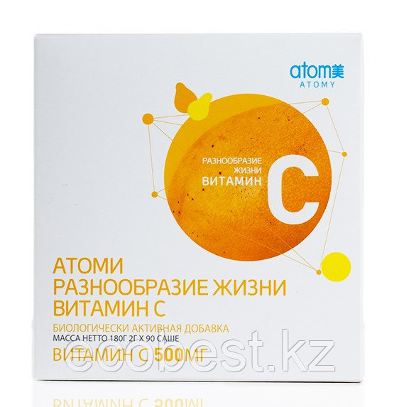 Атоми Витамин C "Цветная Еда" 500мг, 90саше, фото 1