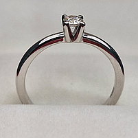 Золотое кольцо с бриллиантом 0.18Сt SI2/K VG-Cut, фото 5
