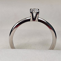 Золотое кольцо с бриллиантом 0.18Сt SI1/H VG-Cut, фото 5