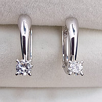 Золотые серьги с бриллиантами 0.34Ct SI2/I, EX-Cut, фото 7