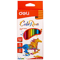 Карандаши цветные Deli ColoRun трехгранные, 12 цветов