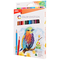 Карандаши цветные Deli Color Emotion трехгранные, 18 цветов