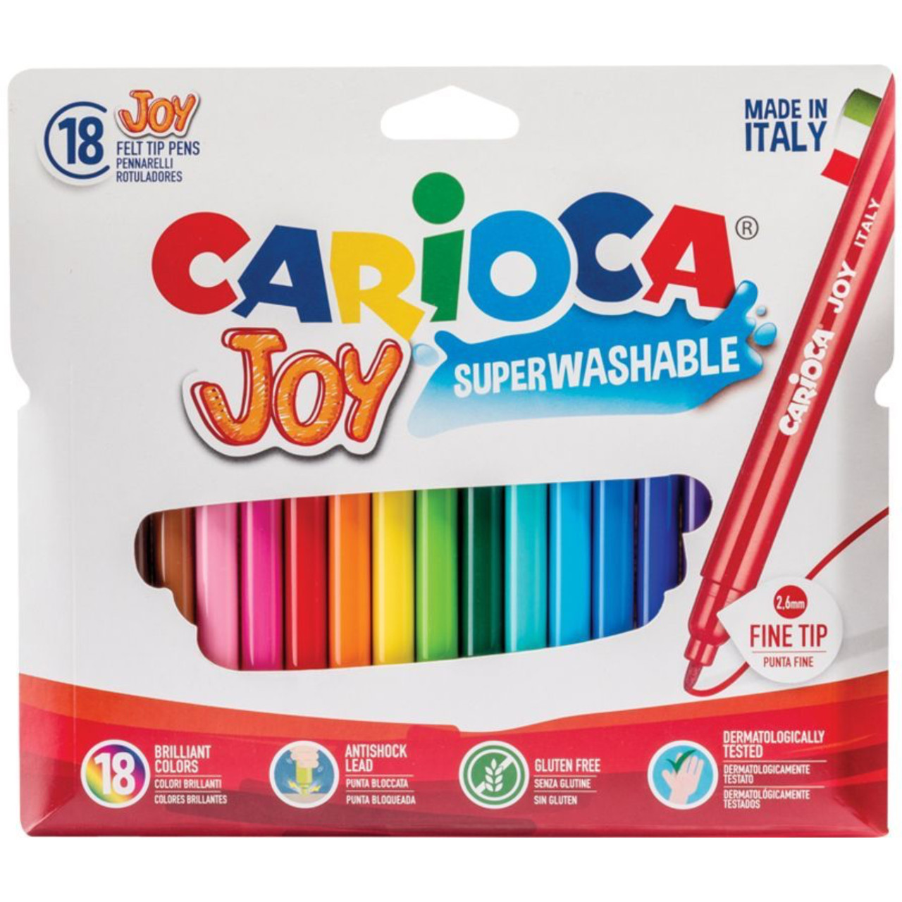 Фломастеры CARIOCA Joy Superwashable смываемые, 18 цветов