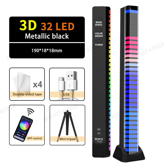 3D 32 led светодиодный RGB светильник с музыкальным управлением Bluetooth