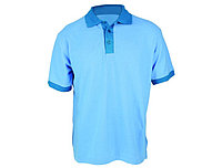 Рубашка поло двухцветное, 200гр, 100% хлопок, голубой
