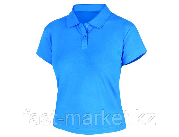 Рубашка поло женское, 200гр, 95% хлопок 5% эластан, голубой