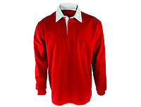 Рубашка регби, 280гр, 100% хлопок, красный
