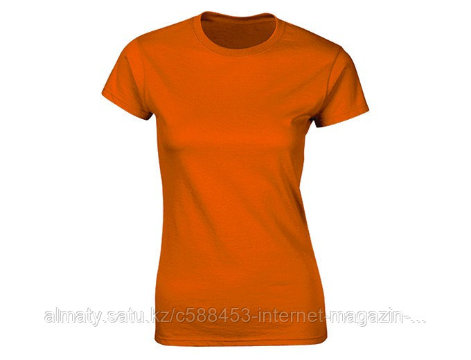 Футболка женская с О-образным вырезом, 180гр, 95% хлопок 5% спандекс, оранжевый