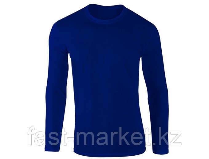 Футболка с длинным рукавом, 200гр, 95% хлопок/5% спандекс, синий