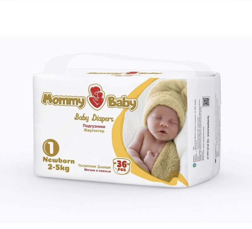 Подгузники Mommy Baby размер Newborn (2-5кг) 36 штук