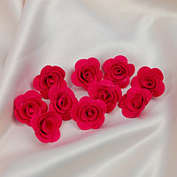 Набор цветов для декора "Роза", из фоамирана, D= 3 см, 10 шт, красный