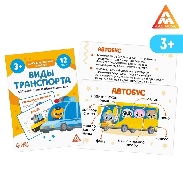 Демонстрационные карточки «Виды транспорта. Специальный и общественный ...