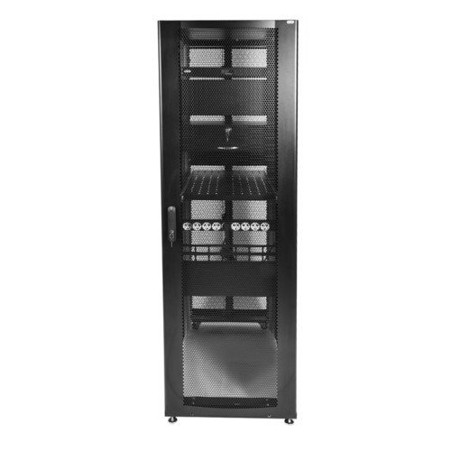 ЦМО Шкаф серверный ПРОФ напольный 42U (800 × 1200) дверь перф. 2 шт., черный, в сборе серверный шкаф - фото 1 - id-p102135950