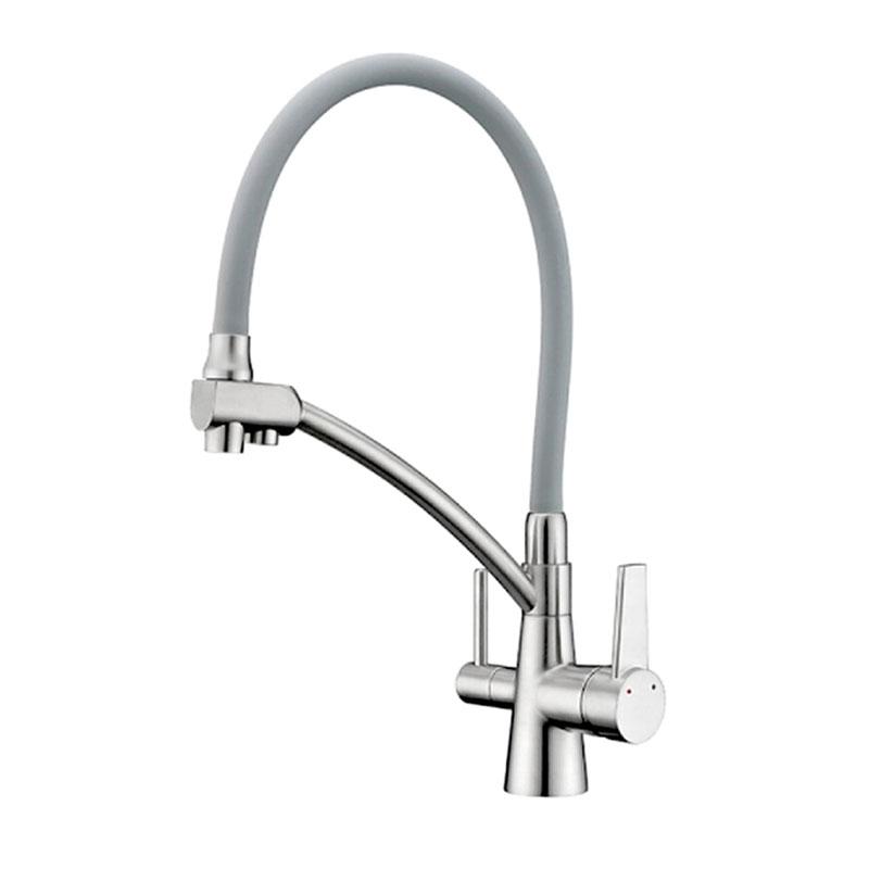 Cмеситель для кухни GAPPO G4398-17 c подключением к фильтру (серый)