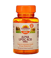 Sundown NON-GMO Альфа-липоевая кислота, 600 мг, 60 капсул
