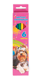 Карандаши , 6 цветов, серия "Мои лучшие друзья", в картонной упаковке
