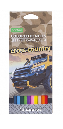 Карандаши "Hatber Eco", 12 цветов, серия "Cross Country", в картонной упаковке, фото 2