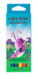 Фломастеры "Hatber Eco", 6 цветов, серия "Счастливчики", в картонной упаковке