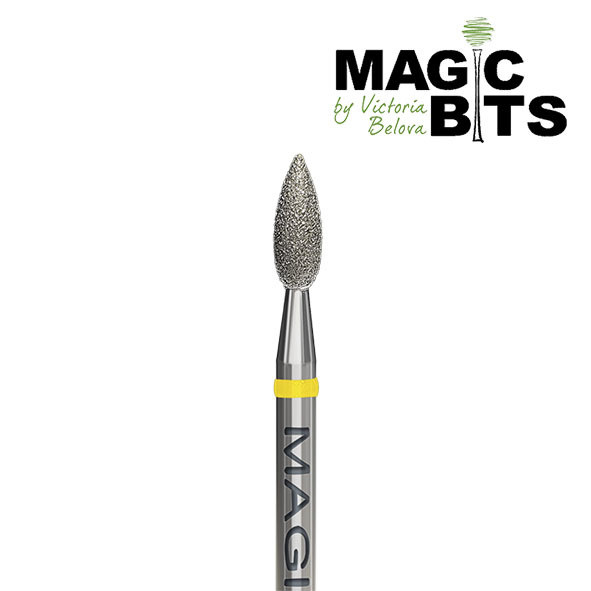 Magic Bits Алмазное пламя 2.7 мм ПУЗАТОЕ (Натуральный алмаз) - Фреза Универсальная для поднятия и счищения