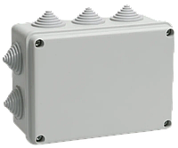 Коробка распаячная КМ41242 для открытой проводки 150х110х70мм IP55 (RAL 7035 10 гермовводов) IEK