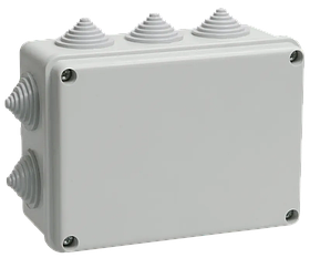 Коробка распаячная КМ41242 для открытой проводки 150х110х70мм IP55 (RAL 7035 10 гермовводов) IEK